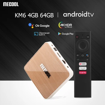 Mecool KM6 4K Android 10,0 TV box 4 GB 32 GB 64 GB Amlogic S905X4 ATV телеприставка Двойна Wifi 6 4K HD HDR10 + приемник