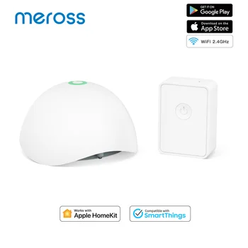 Meross Интелигентен Сензор, Изтичане На Вода WiFi Детектор За Предупреждение За Наводнението Домашна Охранителна Алармена Система За Изтичането На Поддръжка На Apple HomeKit SmartThings