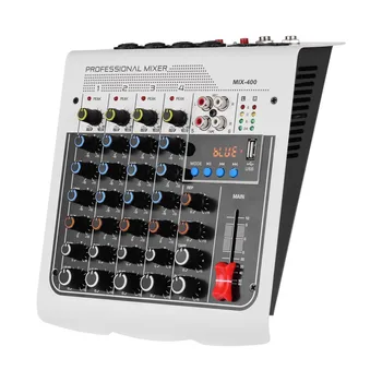 MIX-400 Безжичен Професионален Аудиомикшер 6-Канален Live Studio Мощност Миксиране Усилвател смесителен Пулт USB MP3 Компютърен Вход 48