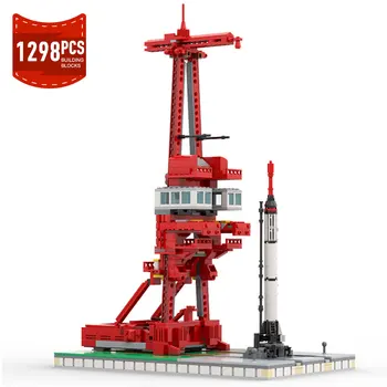 Moc Mercury Redstone Начална кула Стартов Комплекс 5 Мащаб 1:110 Строителни Блокове Ракета Площадка MOC-97680 Модел Тухли Играчки Подарък