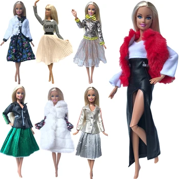 NK 1 комплект, благородна принцеса рокля, палто, ръчно изработени, дънки, панталони, модерни дрешки, дрехи за Барби, аксесоари за кукла, подарък за момичета, играчка J