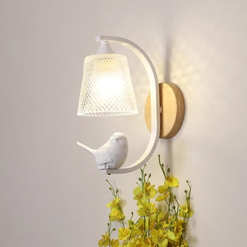 Nordic Bird Лампа халба бира, с монтиран на стената Лампа, Спалня Лампа Модерните Стенни осветителни Тела за Дома Деко, с монтиран на стената Лампа за Вътрешно Осветление Хол Led Лампи