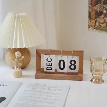 Nordic ins, креативна проста съвременна спалня, дървен календар, настолен календар, за украса на офис масата, малки декорации, украса