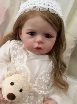 NPK 24-инчов възстановената кукла за най-малките момичета, вече боядисана, готова, популярна реалистична мека на допир 3D-художествена кукла