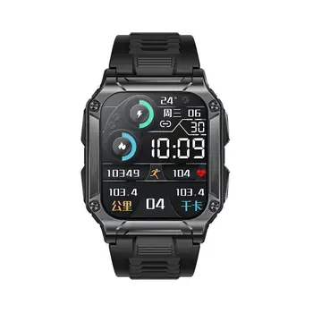 NX6 смарт часовник с голям екран, Bluetooth, компас за повикване, спортни умни часовници, тракер за мониторинг на здравето на сърдечния ритъм, фитнес, мъжки 1,95 R L6W2
