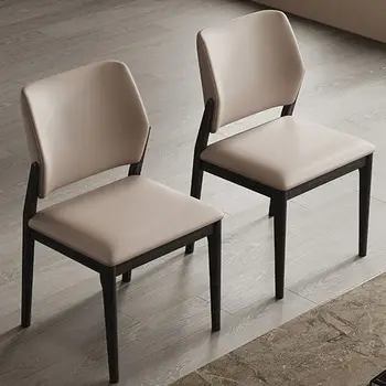 OK Италиански минималистична трапезария стол от масивно дърво, лесно лукс за домашна хол, дизайн трапезария маса, стол с облегалка, лесно лукс