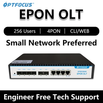 OPTFOCUS EPON OLT 4PON PX20 + 7dB 9dB SFP EPON OLT 1G е Съвместим с всички марки потребители ONU 256 Безплатна доставка