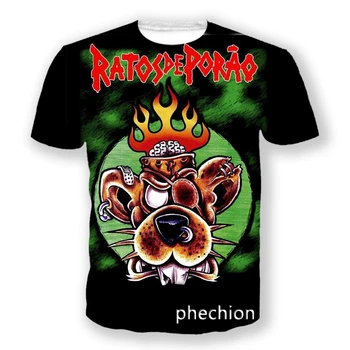 phechion Нова Мода Мъжка/Женска Тениска RATOS DE PORAO Rock с 3D Принтом и Къс ръкав, Ежедневни Лятна Риза в стил Хип-Хоп, Върхове S151