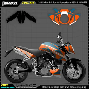 PowerZone за потребителски скриптове графични среди, надписи, набор от етикети за мотоциклет КТМ 05-16 ДЮК 990 07-13 990R 002
