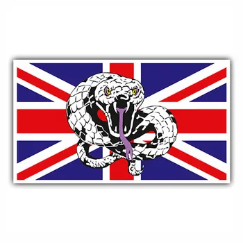 PVC-0145 # с Различни Размери Самозалепващи Стикер с Флага на Обединеното Кралство и Змия, Автомобили Стикер, Водоустойчив Кола Декори Броня, Заден Вятър