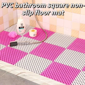 PVC баня квадратен САМ нескользящий подложка за баня домашен кухненски подложка за пода на тоалетната килим за баня изтривалка за душата подложка за баня 2023