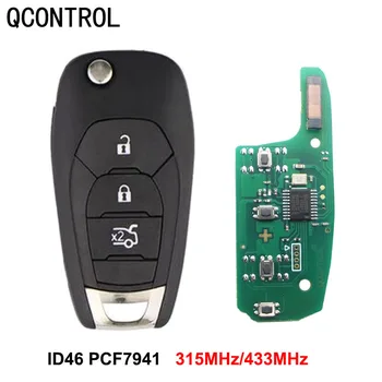 QCONTROL 3 Бутона Промяна Сгъваем Флип Remote Smart Кола Ключодържател ID46 PCF7941 315 Mhz или 433 Mhz, Чип За Chevrolet Cruze, Aveo