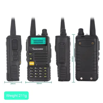 QuanSheng VHF UHF UV-R50 5 W Преносима радиостанция двойна лента FM-радиоприемник с двоен дисплей 136-174 и 400-470 Mhz