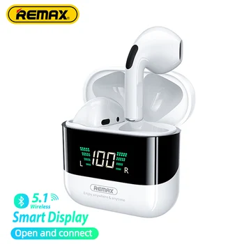 Remax TWS-10 Plus Динамични Мини Hi-FI Метални Bluetooth Слушалки С цифров дисплей В ухото, стерео слушалки, Безжични Слушалки за точна музика