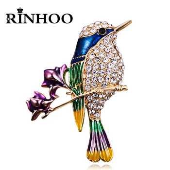 Rinhoo Сладки живи брошки с летящей птици за жени, зимно животно, Колибри, папагал, карфици с ревери дрехи, обтегач, празничен ден за ден на иконата
