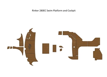 Rinker 280EC платформа за плуване, подложка за пилотската кабина, лодка, пяна EVA, палубни подложка от изкуствен тиково дърво