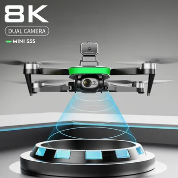 S5S GPS Drone 4K 8K Двойна HD камера Предотвратяване на пречките за позициониране на оптични поток Бесщеточный радиоуправляеми безпилотни самолети, Сгъваема квадрокоптер Играчки подаръци