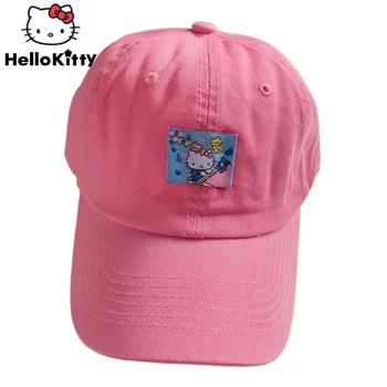 Sanrio Hello Kitty Шапки Модни Harajuku Стил хип-Хоп Y2k Шапки За Момичета За Жени Реколта Регулируема бейзболна шапка Облекло, Аксесоари