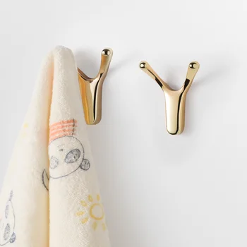 SARIHOSY 5 бр. златни стенни куки, аксесоари за баня, ключ за кърпи, златни куки за дрехи, Y-образен декоративна кука