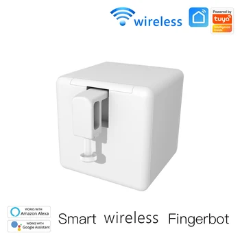 Sasha Fingerbot Робот-Манипулатор с Дистанционно Управление, съвместим с Bluetooth, Интелигентен Дом, Бутонът Гласово Управление, Тласкач за Siri, Google Assistant