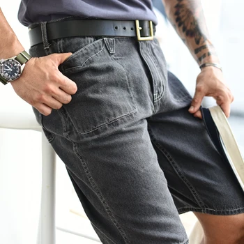 Saucezhan 269XX Ежедневни панталони, Мъжки панталони Къси дънки за мъже реколта шорти-карго Летни дънкови шорти
