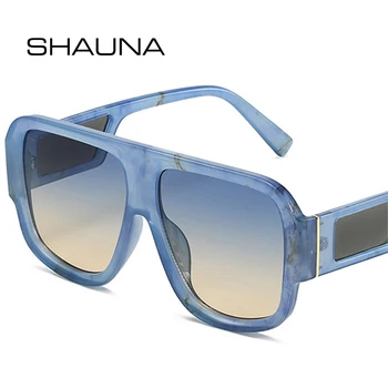 SHAUNA, реколта квадратни слънчеви очила, дамски модни градиентные нюанси UV400, мъжки многоцветни леопардовые слънчеви очила
