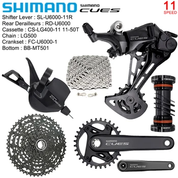 SHIMANO CUES 1X11 Speed Groupset за Планински велосипед U6000 Комплект 11 Скоростни Ключове Черно 50T Дек Звезда на Оригинални резервни Части За Велосипеди