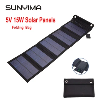 SUNYIMA MINI 15 W, сгъваема USB соларен панел, джобно складное зарядно устройство за слънчеви батерии, външния блок, захранване, зарядно устройство за телефон