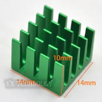 SZYTF 20 броя висококачествени зелени ребрата на радиатора 14 * 14 * 10 мм с прорези