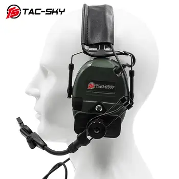 TCI LIBERATOR 1 TAC-SKY силиконови слушалки, звукосниматель с шумопотискане за еърсофт оръжия, тактическа стрелба, военни слушалки за радиостанции FG