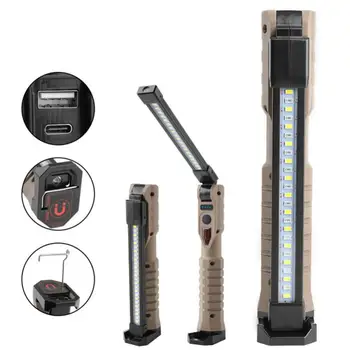 USB зареждане COB led лампа за ремонтни работи, магнитна сгъваема инспектиращата лампа за кола, авариен лампа за къмпинг, вградена батерия