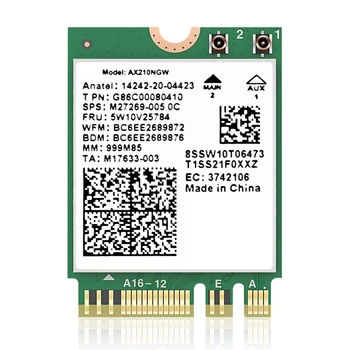 Wifi 6E AX210 Безжична мрежова карта M. 2 WIFI модул 5374 Mbps Bluetooth 5.3 Адаптер за безжична мрежова карта