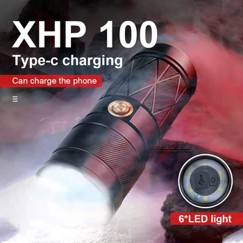 XHP100 Led Светлини Факел Мощна Акумулаторна батерия USB Тактически Фенери XHP90 Ръчна Лампа с Висока Мощност, Подходящи За Къмпинг Лампа