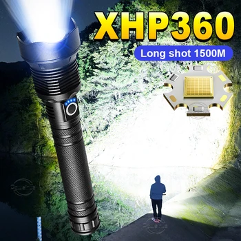 XHP360 Led Фенерче С Usb Зареждане 18650 Акумулаторна Фенерче Ултра Мощен Фенер XHP70 Армейски Тактически Фенер Работен Светлина