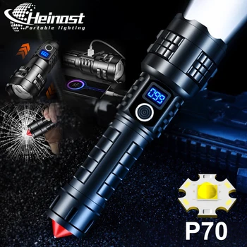 XHP70 led фенерче с телескопическим увеличение, фенерче с висока мощност, аварийно осветление, USB батерията с капацитет 4500 mah, задни чук, водоустойчив