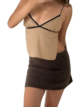 Y2k, женски съкратен топ с флорални принтом и рюшами, отворени рамене, секси блуза на експозиции с отворен гръб за плажната парти, клуб