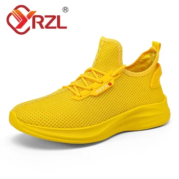 YRZL/мъжки ежедневни спортни обувки, леки маратонки, улични дишащи меш зелени маратонки за бягане, обувки за тенис за бягане