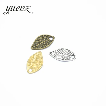 YuenZ 50 бр 4 цвят античен сребърен цвят висулки във формата на листата на дървото Бижута от метална сплав аксесоари 