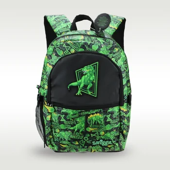 Австралия, оригинален детски училищен раница Smiggle, хит на продажбите, висококачествен зелен училищен раница на Тиранозавър рекс, страхотна чанта за момче