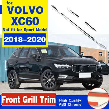 Автомобилен Стайлинг 3 бр. за Volvo XC60 XC 60 2018-2020 ABS Хромирани Долната Част на Предната Броня радиаторна Решетка Корнизи Апликации Аксесоари