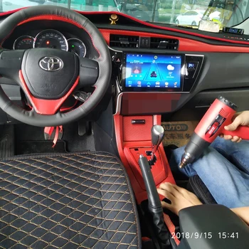 Автомобилен стайлинг 3D и 5D от въглеродни влакна, вътрешна украса на централната конзола, промяна на цвета, корнизи, стикери за Toyota Corolla 2014-2018