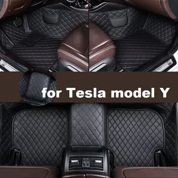 Автомобилни постелки Autohome за Tesla, модел Y 2020-2021 година Обновена версия на Аксесоари за краката Coche килими