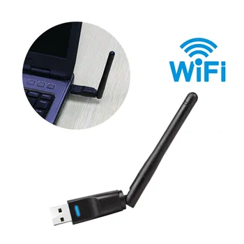 Адаптер на 2.4ghz WLAN Wi-Fi Dongle Мрежова Карта 150 Mbps Безжична Мрежова Карта Mini USB WiFi Приемник 2 db Wifi Антена За DVB T2