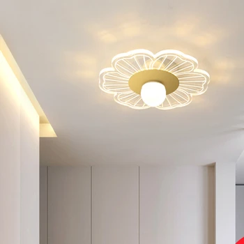 Акрилни led тавана лампа за коридора, проста и модерна скандинавски креативна веранда с листа на лотос, балкон, килер, интелигентна стая