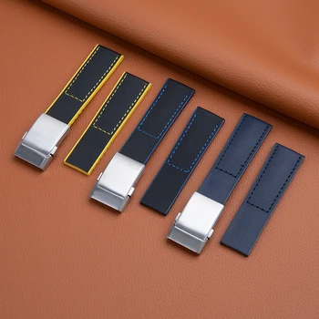 Аксесоари за часовници, найлонов ремък, подходящ за мъже и жени от висококачествена серия Breitling, 22 мм и дишаща найлонова каишка силикон