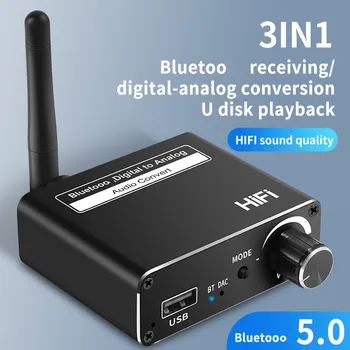 Безжична Цифрово-Аналогов Преобразувател Bluetooth 5,0 192 khz КПР С Оптично Коаксиальным Усилване За 3.5 мм Слушалки С Поддръжка на USB Аудиоадаптера