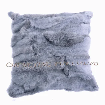 Безплатна доставка CX-D-46 Необичайно мека мебел възглавница от естествена кожа заек в стил мозайка, евтини калъф за възглавници ~ direct доставка