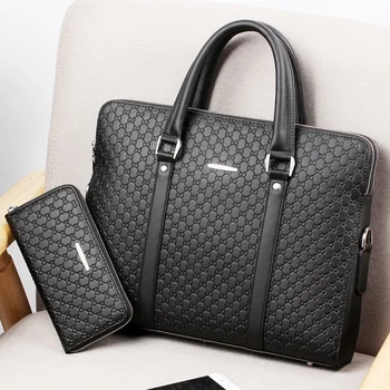Бизнес мъжки портфейл от телешка естествена кожа, чанта, голям капацитет, ежедневна чанта на рамото, мъжки чанти за лаптоп, чанта за файлове