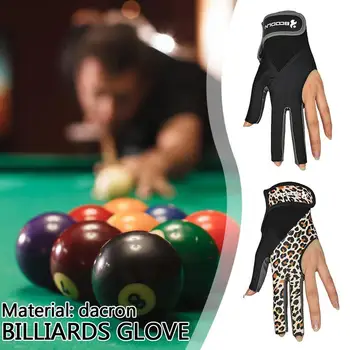 Билярд ръкавица на лявата ръка трехпальцевая билярд ръкавица за снукър нескользящие етикети Разтеглив билярдни спортни ръкавици Аксесоари