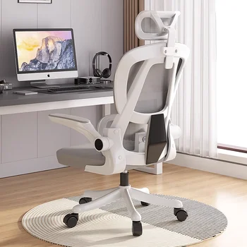 Бял офис стол Луксозно завъртане на игралното седалка, подлакътник за мобилни телефони, с ергономичен дизайн удобен за хранене на стол, бюро Sillas Oficina De, съвременни мебели